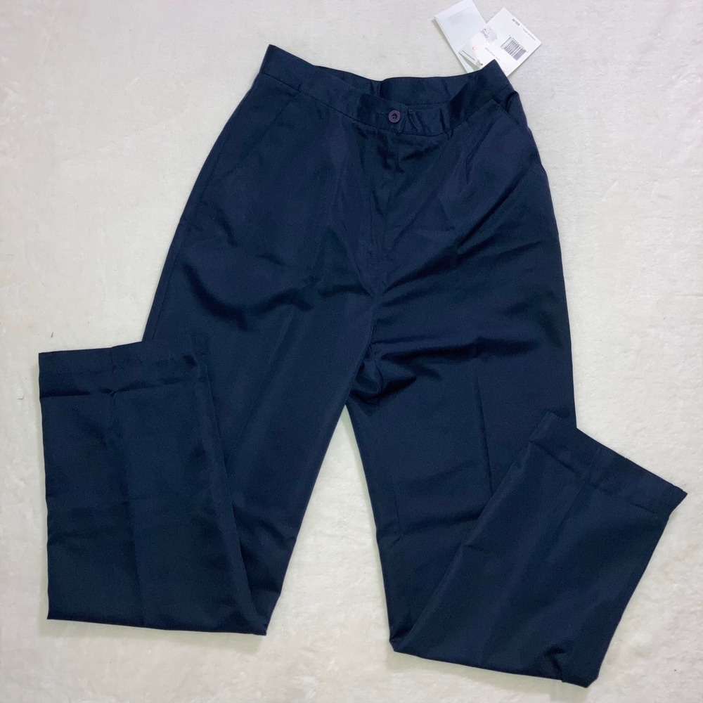 Liz Claiborne Lizsport Navy Blue Trousers Straight Leg Pants Womens 8 Careerwear